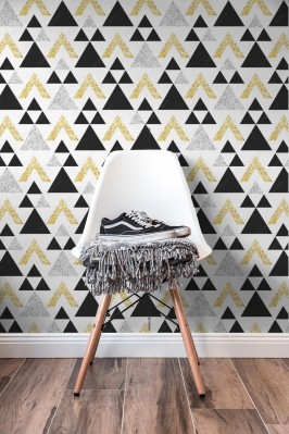 Fototapeta Złote i czarne trójkąty różnej wielkości