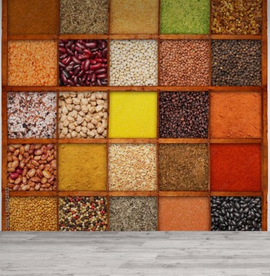 Fototapeta Kolaż nasion i aromatów