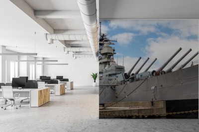 Fototapeta Pancernik Wisconsin (BB-64) w Nofolk Harbour, Wirginia