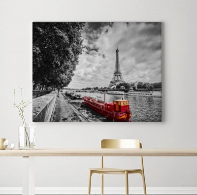 Obraz na płótnie Retro - Wieża Eiffla nad Sekwaną w Paryżu