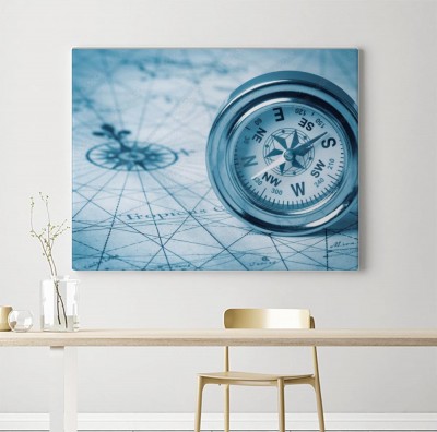 Obraz na płótnie Stary kompas na mapie vintage