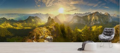 Fototapeta Jesienna panorama Szwajcarskich gór