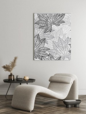 Obraz na płótnie z designerskim wzorem liścia