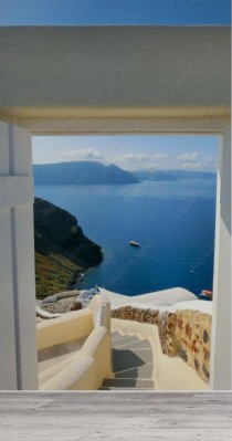 Fototapeta Widok na morze przez otwarte okno