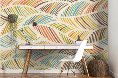 Fototapeta w abstrakcyjny wzór pastelowych liści