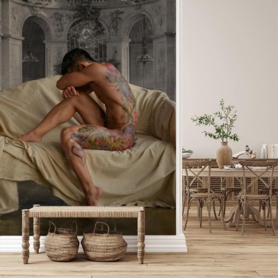 Fototapeta Model azjatycki z tatuażem