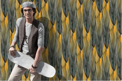 Tapeta Akwarela szmaragdowo-żółte liście