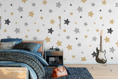 Tapeta Wzór w geometryczne gwiazdki do pokoju dziecka