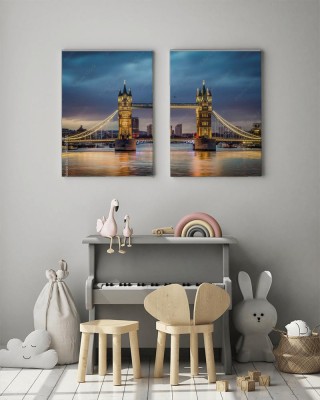 Obrazy do salonu Podświetlony Londyński most 
