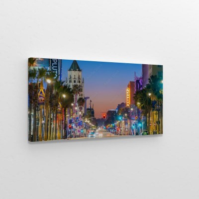 Obraz na płótnie Widok światowej sławy dzielnicy Hollywood Boulevard w Los Angeles, Kalifornia, USA