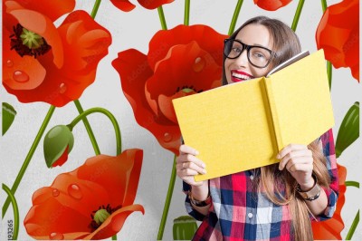 Fototapeta Seamless background: poppy