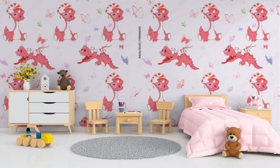 Fototapeta - Tło w słodkie czerwone smoki