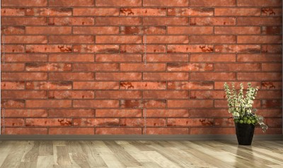 Fototapeta Bezszwowego wzór czerwonego tła z  cegieł