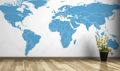 Fototapeta MAPA ŚWIATA Z PODZIAŁEM NA KRAJE