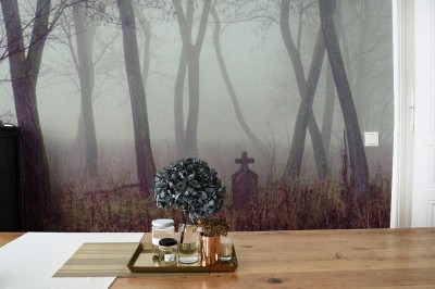 Fototapeta Upiorny cmentarz w lesie