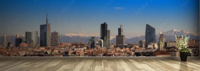 Fototapeta Widoki Mediolanu z Alpami w tle