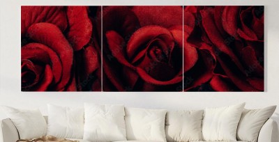 Obraz na płótnie Panorama z czerwonych róz