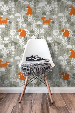 Tapeta Lisy w zimowym lesie