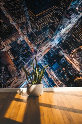 Fototapeta widok z lotu ptaka na manhattanie