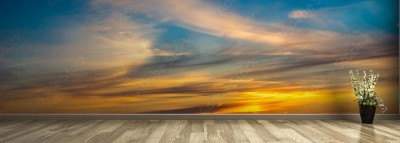 Fototapeta Wschód albo zachód na pięknym panoramicznym niebie