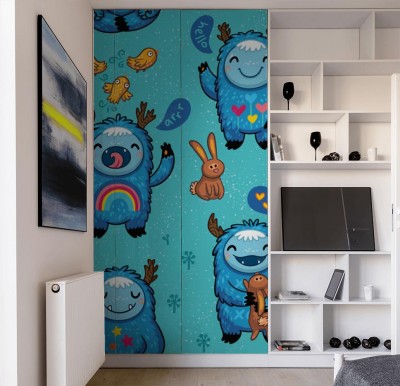 Naklejka na szafę "Przyjazny Potwór" - wzór dla dzieci