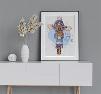 Plakat Żyrafa kochająca Zimę