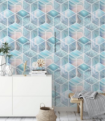 Fototapeta z geometrycznym wzorem 3D