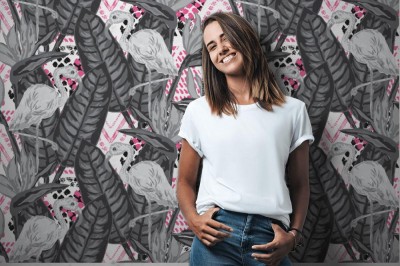 Tapeta z pięknym tropikalnym wzorem