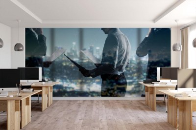 Fototapeta Biznesmen pracujący w nowoczesnym biurze