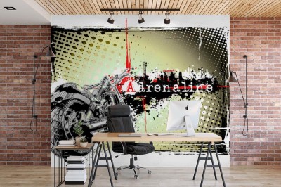 Fototapeta Ilustracja motocykla z napisem adrenalina