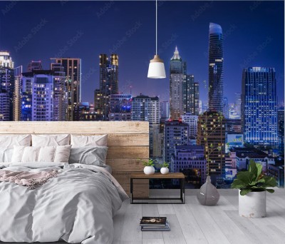 Fototapeta Niebieskie światło nocnego Nowego Jorku