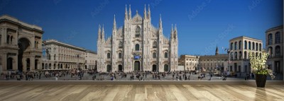 Fototapeta Panorama Piazza del Duomo - Mediolan