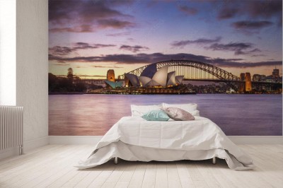 Fototapeta Sydney z fascynującym kolorowym niebem