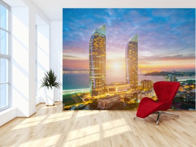 Fototapeta Chińskie miasto Xiamen w nocy