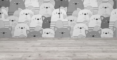 Fototapeta Mozaika z  kotów w szarościach