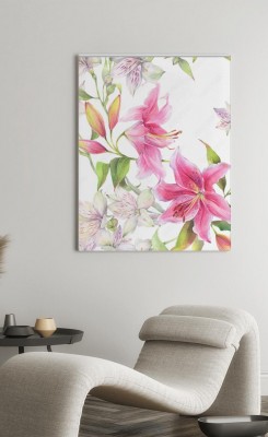 Obrazy do salonu do salonu przedstawiająca Lilie malowane akwarelą