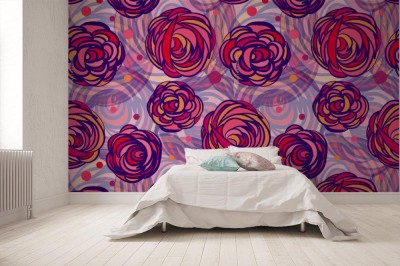 Tapeta z czerwonym motywem abstrakcyjnej rózy