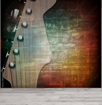 Fototapeta Abstrakcyjne tło grunge z gitarą elektryczną