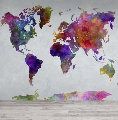 Fototapeta Mapa świata w abstrakcyjnych barwach
