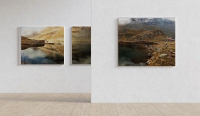 Obrazy do salonu Górskie jezioro w ujęciu horyzontalnym