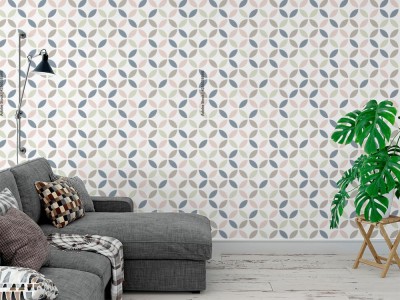 Tapeta Geometryczny wzór w pastelowych kolorach w stylu skandynawskim