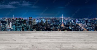 Fototapeta Nocny widok miasta Tokio