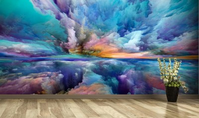 Fototapeta z piękną jaskrawą abstrakcją kolorystyczną