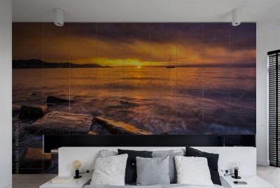 Naklejka na szafę Ognisty wschód słońca nad adriatykiem
