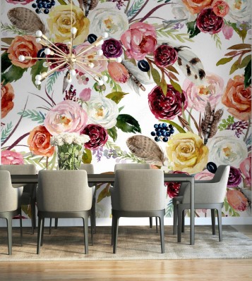 Fototapeta z pięknym wzorem florystycznym