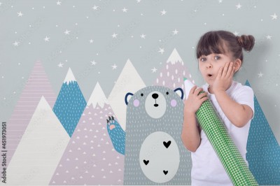 Fototapeta Fototapeta z misiem do pokoju dziewczynki