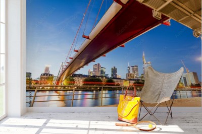 Fototapeta Panoramę Holbeinsteg i Frankfurtu