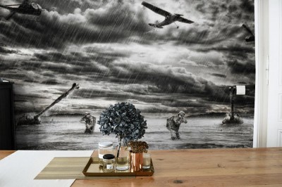 Fototapeta Uzbrojony żołnierz w mundurze wojskowym