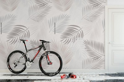 Tapeta z liściem palmy na jednolitym tle