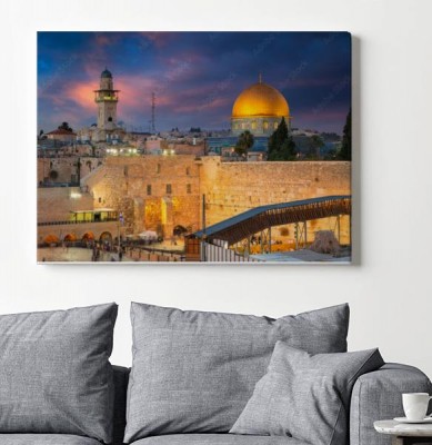Obraz na płótnie Pejzaż miejski z wizerunkiem Jerozolimy w Izraelu